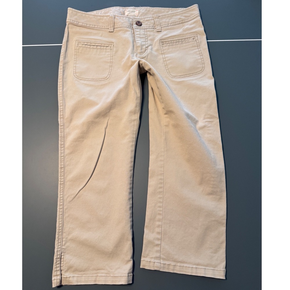 Y2K American Eagle Low Rise Beige Khaki Bootcut Flare Stretch Pants Size 6